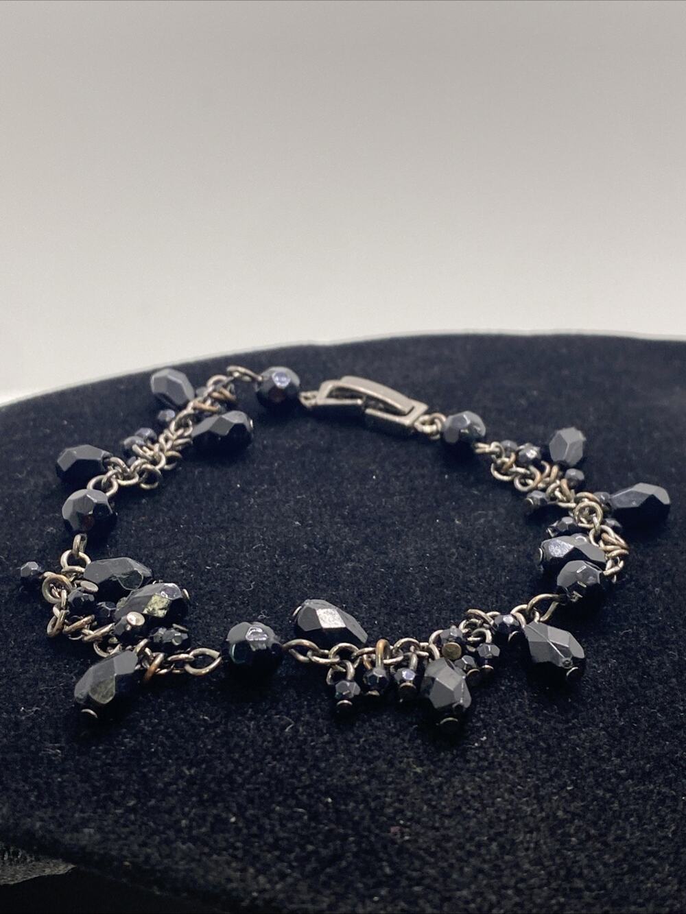 Womens Black Beaded Braclet Fashion